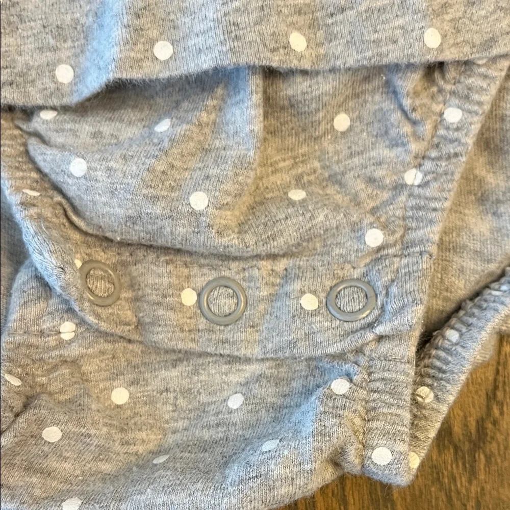 Carter's Gray Polka Dot Diaper Cover with Rainbow Cloud